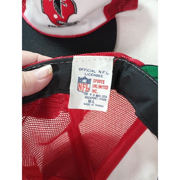 Vintage Atlanta Falcons Trucker Rope Hat 1980s NFL Snapback Mesh Sports Unlimite - Picture 5 of 6